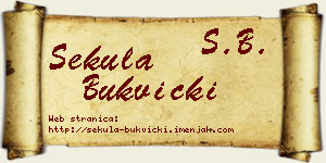 Sekula Bukvički vizit kartica